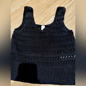 Old Navy Crocheted Black Blouse